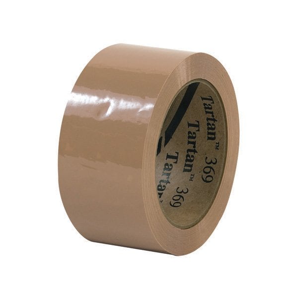 3M 2'' x 110 yds. Tan 3M 369 Carton Sealing Tape, 6PK T902369T6PK - main